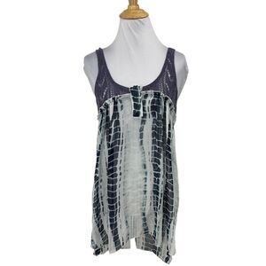Free People Tank Top Womens Small Amethyst Susquehanna Crochet Tie Dye Cami Boho